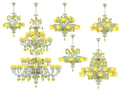 89330 Osgona Collection of Murano Glass Lamps 3D Model Pack