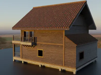 GameReady Low Poly Modern House Low-poly 3D model