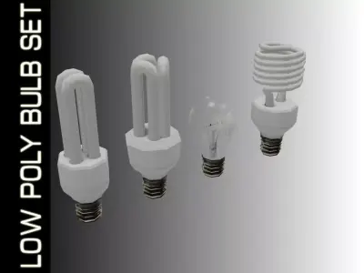 Lowpoly Light Bulb Set 3D model