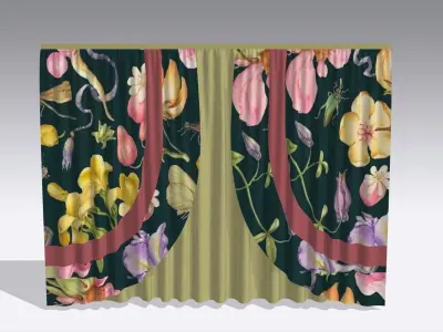 Curtain Low-poly 3D model 93