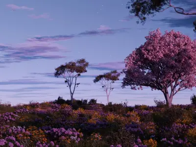 Flower field 3D model