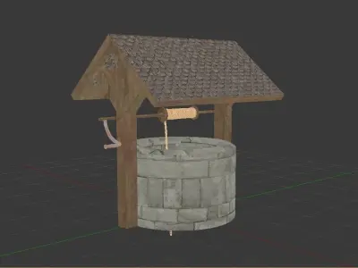 Medieval Well Game Ready Low-poly 3D model