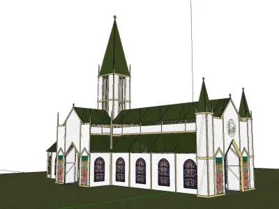 Architecture-Religion-God-Culture-Temple-098 church with roof 3D model