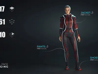 Sci-fi Girl Low-poly 3D model