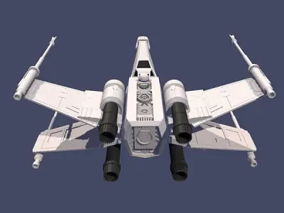 X wing t-65 spaceship fighter 3D model