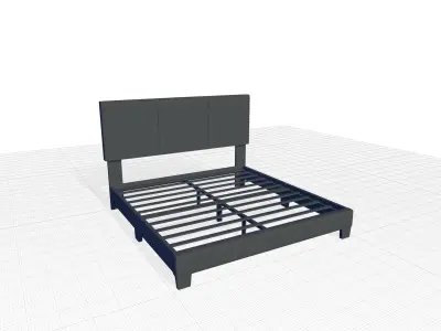 Dark Gray Burrus Upholstered Standard Bed 3D model