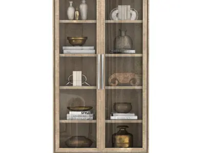 BENOIT GLASS DOUBLE-DOOR CABINET 3D model