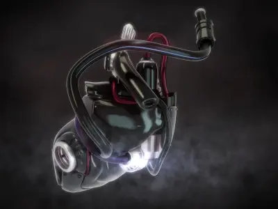 cyber heart concept 3D model