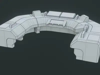 Sci-Fi Control Panel - Low poly - PBR - Game ready Low-poly 3D model