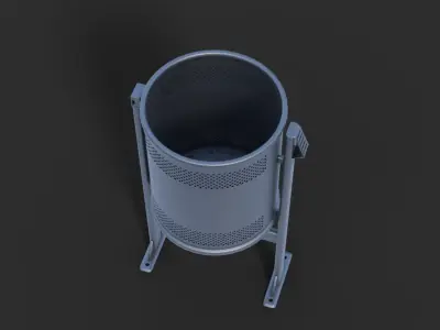 Low Poly Trash Bin Barcelona 3D model