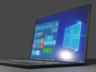 Laptop with windows Free 3D model