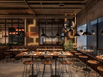 Restaurant and bar interior scene 2  3D model