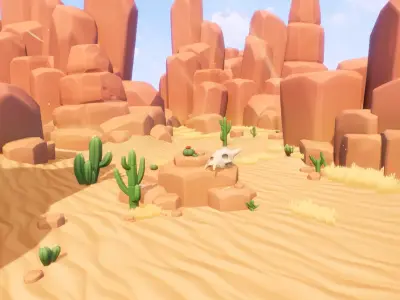 Desert Canyon - Stylized Environment Low-poly 3D model