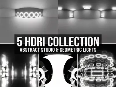 Abstract Studio  Geometric Lights  5 HDRI Collection 3D model