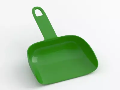 Green plastic dustpan 3D model