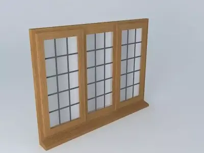 Wide triple window Free 3D model