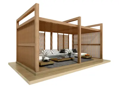 Wooden Pergolas 3D model purchase