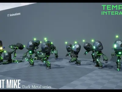 Zombie Robot Mike - Dark Metal Series Low-poly 3D model