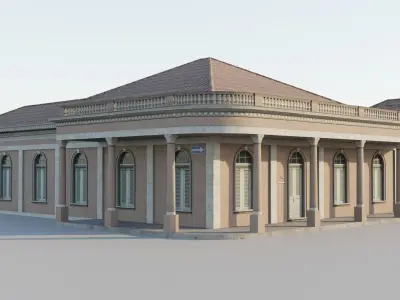 South American Spanish Style Houses Pack Colonial Style Low-poly 3D model