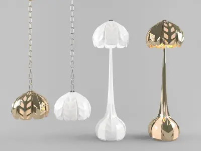 Floor lamp and Ceiling light Free 3D model