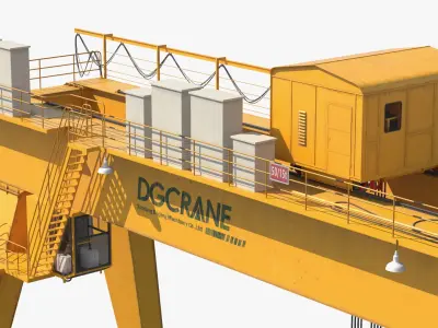  DGCRANE Double Girder Gantry Crane with Rails Yellow 