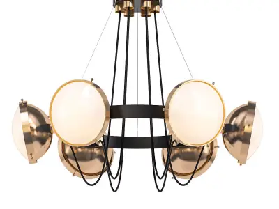 PHAROS light chandelier in brass and glass 3D model