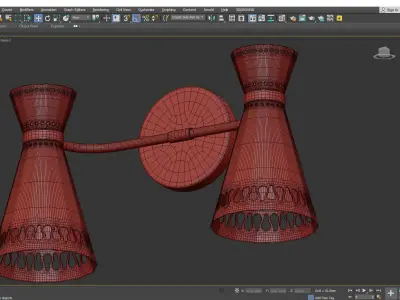 Havana Double Arm Wall Sconce Low-poly 3D model