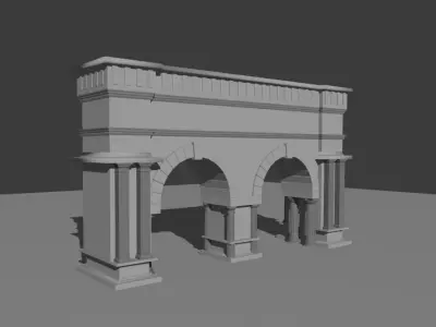 City Gate Low-poly 3D model