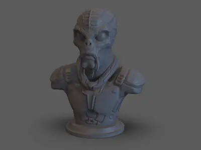 Sci fi Alien bust 3D print model