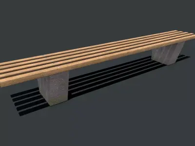 Outdoor Bench1 Low-poly PBR Free low-poly 3D model