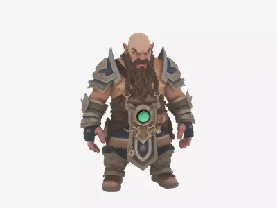 Intricate 3D Model of Majestic World of  Dwarf Stonekeeper 3D model