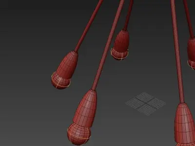 Rare Brass Sunburst Flush Mount 3D model