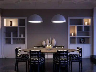 Parisian Living Room interior scene 3D model