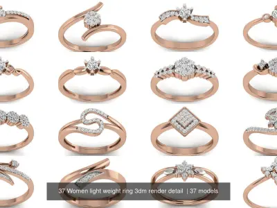 37 Women light weight ring 3dm render detail  3D Model Pack