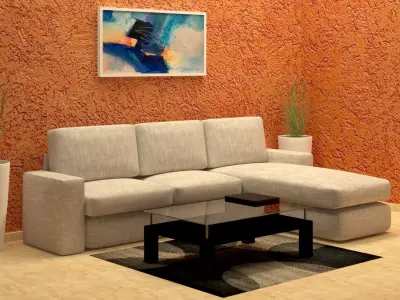 Living Room Interior - Couch  3D model