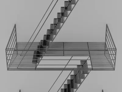 Fire Escape Staircase Free 3D model