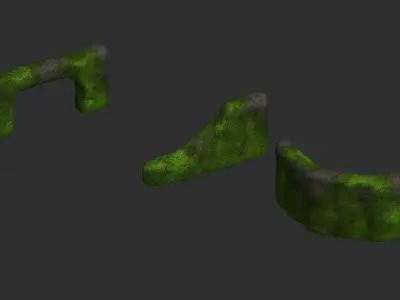 Cave Walls 2 - Moss 2 Low-poly 3D model