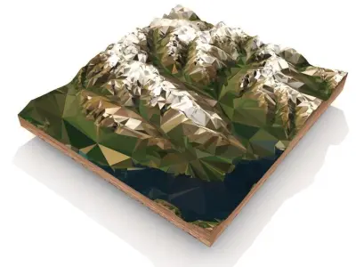 Mountain landscape Low-poly 3D model