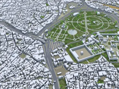 Lahore Pakistan 50km Low-poly 3D model