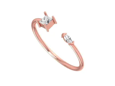 Solitaire Women Light Weight Band Ring 3D print model 18