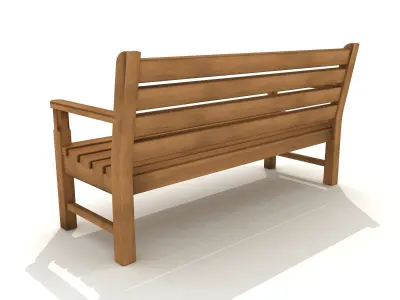  Exterior Old Wood Bench 11 3D model