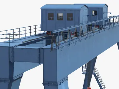  Rail Mounted Double Girder Gantry Crane Blue Simplified 