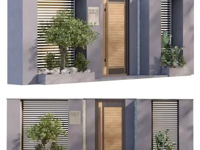Entrance with plant green set 680 3D model