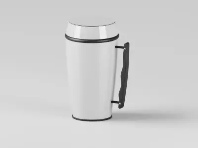 Essentials Sleek White Coffee Mug 3D Model Low-poly 3D model
