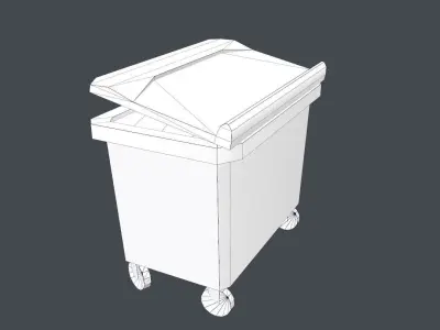 Dumpster trash can on wheels Low-poly 3D model buy