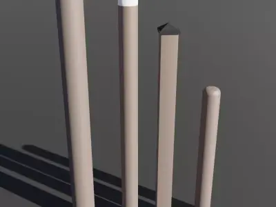 sidewalk poles for diorama Low-poly 3D model