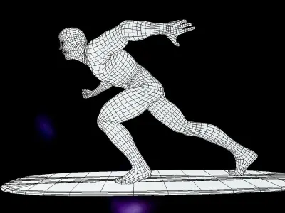 Silver Surfer Low-poly 3D model