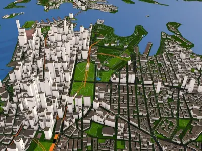 Sydney 3d City Australia October 2020 GIS data  Low-poly 3D model