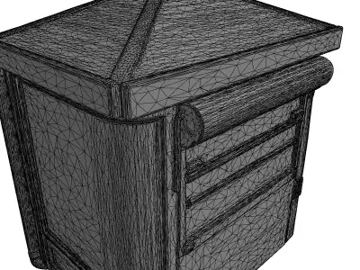 Vintage Street Newsstand Kiosk Low-poly 3D model