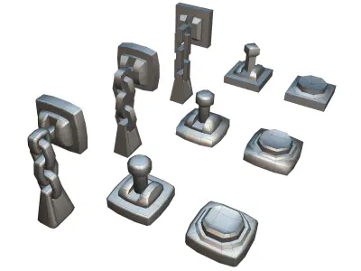 Cube World Switch n Lever - Proto Series Low-poly 3D model